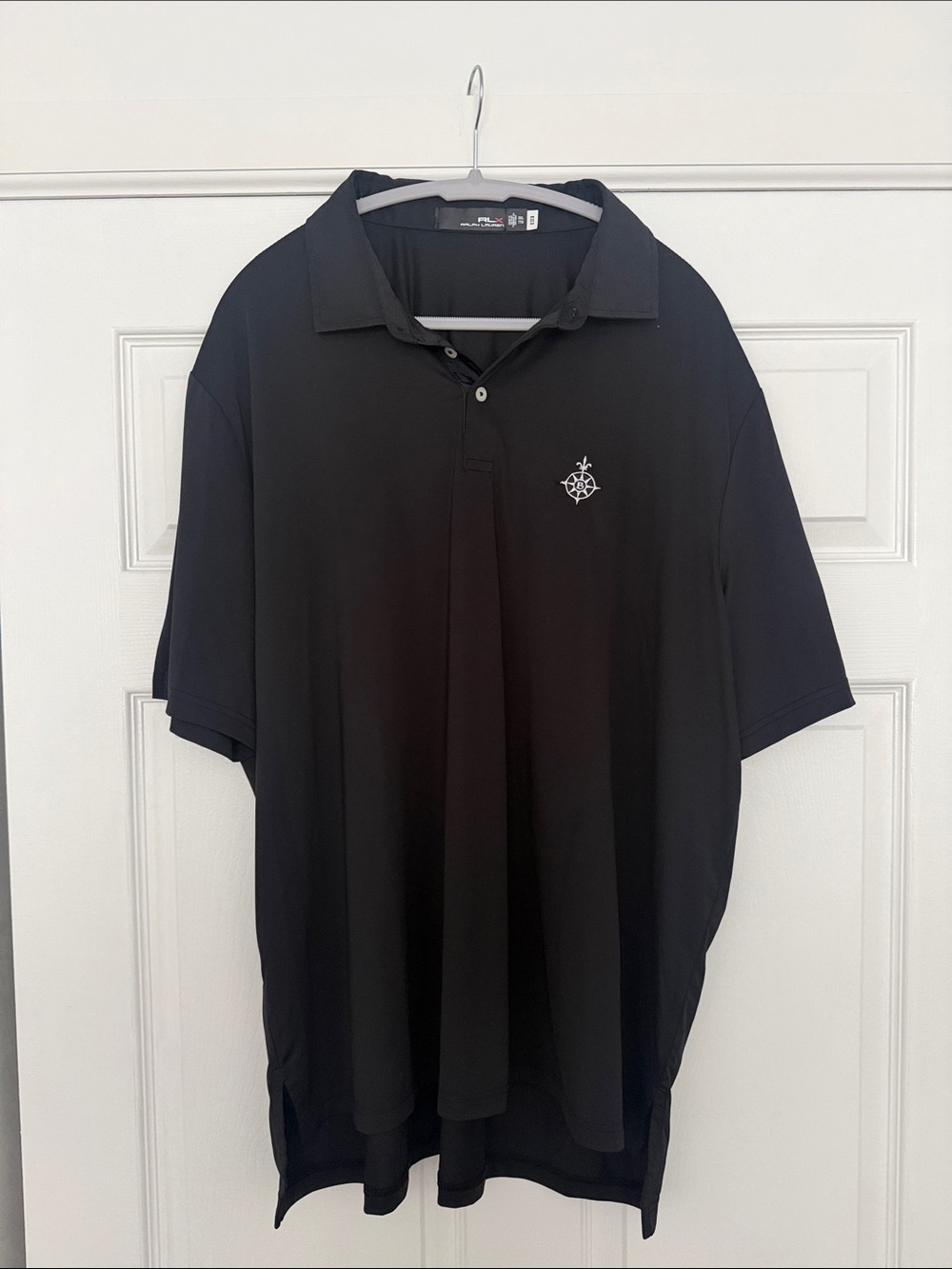 Black Men's Polo Shirt with Compass Logo Bayonne GC Bayonne NJ